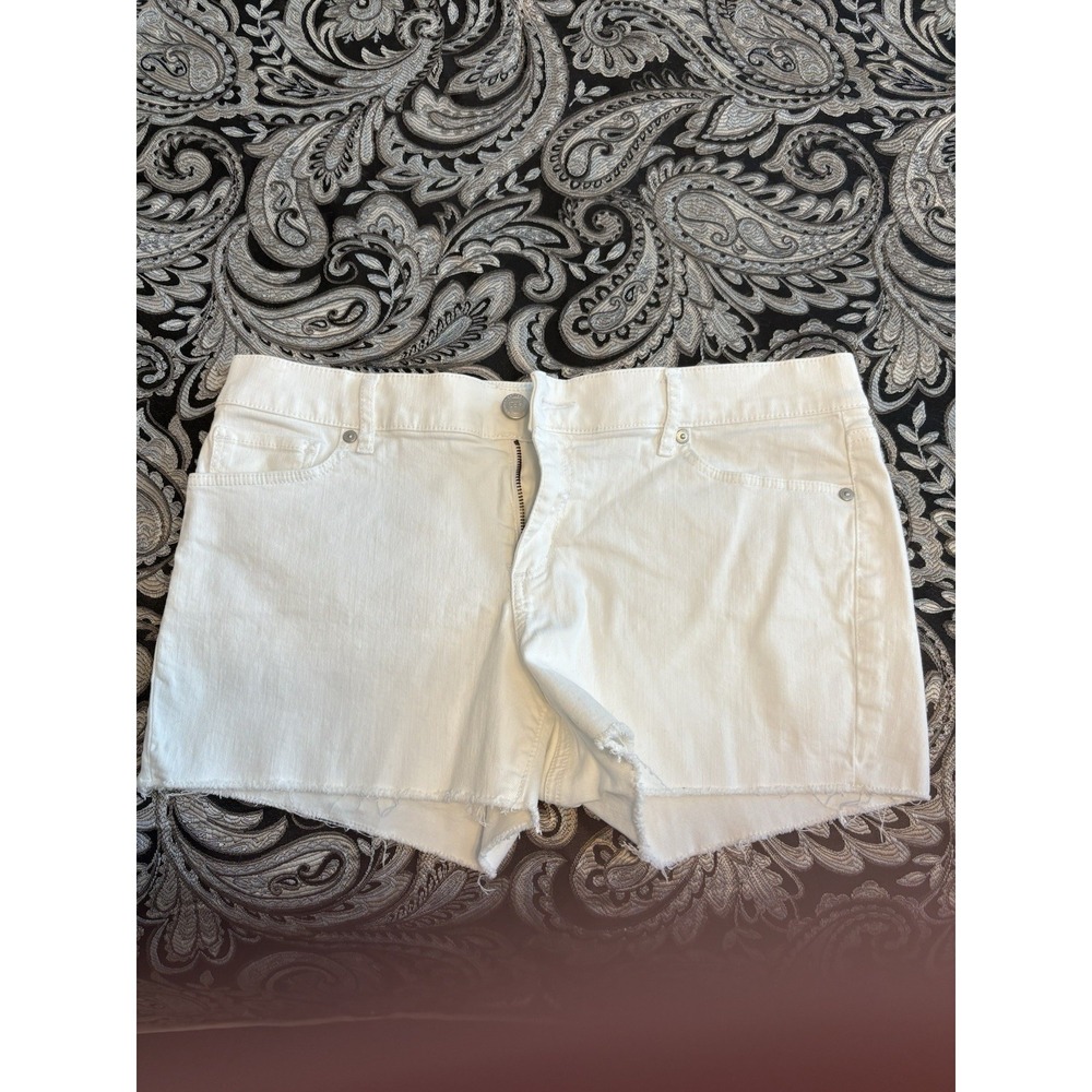 NWOT White Denim Cut-Off Short Shorts‎ By Ann Taylor LOFT Sz 8. Inseam 3 Inches